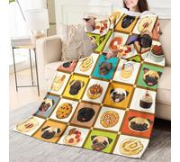 Odot Couverture avec Manches Femme Homme, Couverture avec Motif Legere Doux Chaude à Canapé 1 Personne Plaid à Manche TV Hiver pour Canape, Fauteuil (Gâteau pizza,150x200cm)