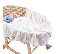 Odot Couverture en Tricot pour Bébé Garçon Filles, Respirant Ultra Douce et Moelleuse Carré Gigoteuse d?Emmaillotage pour Poussettes ou Lits Bébé Couverture (Beige,100x80 cm)