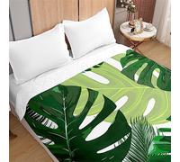 Odot Couvre Lit Boutis Matelassé pour 1/2 Personnes, Feuilles Plantes Dessus de Lits Microfibre Doux Couverture de Lit Courtepointe Printemps Èté Jeté de Lit (220x240cm,Monstère)