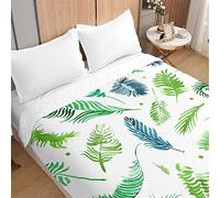 Odot Couvre Lit Boutis Matelassé pour 1/2 Personnes, Plante Nature Dessus de Lits Microfibre Doux Couverture de Lit Courtepointe Printemps Èté Jeté de Lit (180x220cm,Feuillage Vert)