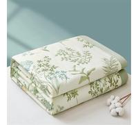 Odot Couvre Lit Matelassé 2 Personnes Été Réversible Dessus de Lits et Couvre-Lits Boutis Doux et Confortable Coton Jeté de Lit Matelassage Jeté de Canapé, Moderne Simple (Plante,200x230cm)