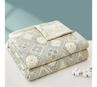 Odot Couvre Lit Matelassé 2 Personnes Été Réversible Dessus de Lits et Couvre-Lits Boutis Doux et Confortable Coton Jeté de Lit Matelassage Jeté de Canapé, Fleurs Élégantes (Paisley,150x200cm)