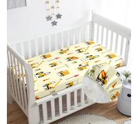 Odot Drap Housse 70x140cm Enfant, Alèse Drap Housses pour Lit Bébé Ajustable Extensible Protège Matelas pour Berceau Doux Respirant Microfibre -Excavatrice Jaune