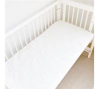 Odot Drap Housse Coton Matelassé pour Lit de Bébé, Draps Housses Enfants Douce Protège Matelas Extensible pour Fille et Garçon, Berceau, Lit Parapluie (Couleur unie Blanc,110x60cm)