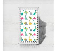 Odot Drap Housse Lit Bebe, Dinosaure de Dessin Animé Draps Housses en Microfibre, Extensible Doux Respirant Protège Matelas Compatible pour Berceau, Couffin et Nacelle (65x95cm,Dinosaure C)