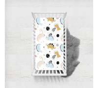 Odot Drap Housse Lit Bebe, Motif de Dinosaure Draps Housses Bébé en Microfibre, Extensible Doux Respirant Protège Matelas Compatible pour Berceau, Couffin et Nacelle (Dinosaure F,70x140cm)