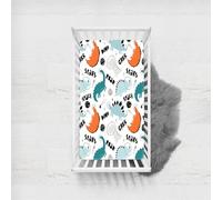 Odot Drap Housse Lit Bebe, Motif de Dinosaure Draps Housses Bébé en Microfibre, Extensible Doux Respirant Protège Matelas Compatible pour Berceau, Couffin et Nacelle (Dinosaure G,100x135cm)