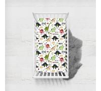 Odot Drap Housse Lit Bebe, Motif de Dinosaure Draps Housses Bébé en Microfibre, Extensible Doux Respirant Protège Matelas Compatible pour Berceau, Couffin et Nacelle (Dinosaure A,70x140cm)