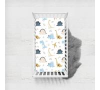 Odot Drap Housse Lit Bebe, Motif de Dinosaure Draps Housses Bébé en Microfibre, Extensible Doux Respirant Protège Matelas Compatible pour Berceau, Couffin et Nacelle (Dinosaure C,70x140cm)