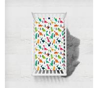 Odot Drap Housse Lit Bebe, Motif Dinosaure Coloré Housses en Microfibre, Extensible Doux Respirant Protège Matelas Compatible pour Berceau, Couffin et Nacelle (70x140cm,Dessin Animé 3)