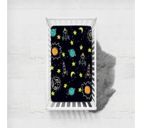 Odot Drap Housse Lit Bebe, Motif Planète Cosmos, Housses en Microfibre, Extensible Doux Respirant Protège Matelas Compatible pour Berceau, Couffin et Nacelle (Style F,90x140cm)