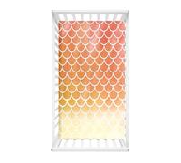 Odot Drap Housse pour Lit Bébé, Drap Housses Enfant en Microfibre Doux Respirant Imprimé Écailles de Sirène Rêveur Protège Matelas Compatible pour Berceau, Couffin et Nacelle (Orange,90x55cm)