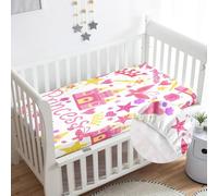 Odot Drap Housse pour Lit Bébé en Microfibre Doux Respirant, Drap Housses Enfant Imprimé Dessin Animé, Protège Matelas Compatible pour Berceau, Couffin et Nacelle (Château Rose,70x140cm)