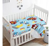 Odot Drap Housse pour Lit Bébé en Microfibre Doux Respirant, Drap Housses Enfant Imprimé Dessin Animé, Protège Matelas Compatible pour Berceau, Couffin et Nacelle (Voiture Bleue,60x120cm)