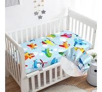 Odot Drap Housse pour Lit Bébé en Microfibre Doux Respirant, Drap Housses Enfant Imprimé Dessin Animé, Protège Matelas Compatible pour Berceau, Couffin et Nacelle (Avion Bleu,70x140cm)