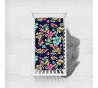 Odot Drap Housse pour Lit Bébé en Microfibre Doux Respirant, Drap Housses Enfant Imprimé Feuilles de Palmier Mystère, Protège Matelas pour Berceau, Couffin et Nacelle (Grün,80x160cm)