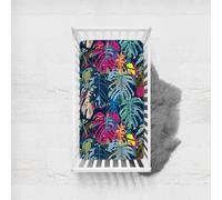 Odot Drap Housse pour Lit Bébé en Microfibre Doux Respirant, Drap Housses Enfant Imprimé Feuilles de Palmier Mystère, Protège Matelas pour Berceau, Couffin et Nacelle (Rot,70x140cm)