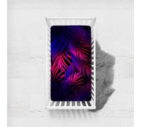 Odot Drap Housse pour Lit Bébé en Microfibre Doux Respirant, Drap Housses Enfant Imprimé Feuilles de Palmier Psychédéliques, Protège Matelas pour Berceau, Couffin et Nacelle (Style G,45x90cm)