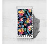 Odot Drap Housse pour Lit Bébé en Microfibre Doux Respirant, Drap Housses Enfant Imprimé Feuilles de Palmier Mystère, Protège Matelas pour Berceau, Couffin et Nacelle (Rot,90x140cm)