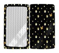 Odot Drap Housse pour Lit Bébé imprimé à Pois Classiques Noirs Drap Housses Enfant en Microfibre Doux Respirant, Protège Matelas Compatible pour Berceau, Couffin et Nacelle (80x40cm,Style B)