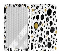 Odot Drap Housse pour Lit Bébé imprimé à Pois Classiques Noirs Drap Housses Enfant en Microfibre Doux Respirant, Protège Matelas Compatible pour Berceau, Couffin et Nacelle (80x160cm,Style A)