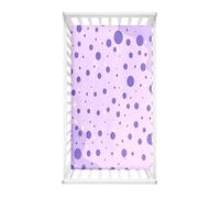Odot Drap Housse pour Lit Bébé imprimé à Pois Colorés, Drap Housses Enfant en Microfibre Doux Respirant, Protège Matelas Bébé Compatible pour Berceau, Couffin et Nacelle (Violet,75x30cm)