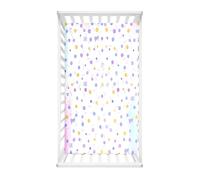 Odot Drap Housse pour Lit Bébé imprimé à Pois Colorés, Drap Housses Enfant en Microfibre Doux Respirant, Protège Matelas Bébé Compatible pour Berceau, Couffin et Nacelle (Violet Clair,90x40cm)