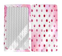 Odot Drap Housse pour Lit Bébé imprimé à Pois Roses, Drap Housses Enfant en Microfibre Doux Respirant, Protège Matelas Compatible pour Berceau, Couffin et Nacelle (90x40cm,Style A)