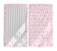 Odot Drap Housse pour Lit Bébé imprimé à Pois Roses, Drap Housses Enfant en Microfibre Doux Respirant, Protège Matelas Compatible pour Berceau, Couffin et Nacelle (90x55cm,Style B)