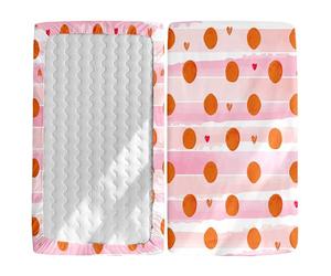 Odot Drap Housse pour Lit Bébé imprimé à Pois Roses, Drap Housses Enfant en Microfibre Doux Respirant, Protège Matelas Compatible pour Berceau, Couffin et Nacelle (80x160cm,Style C)