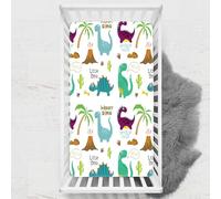 Odot Drap Housse pour Lit de Bébé, Dessin animé Impression de Dinosaure Draps Housses Enfants Respirant Douce Extensible Protège Matelas pour Lit Bébé, Berceau, Lit Parapluie (Style 7,70x140 cm)
