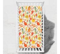 Odot Drap Housse pour Lit de Bébé, Dessin animé Impression de Dinosaure Draps Housses Enfants Respirant Douce Extensible Protège Matelas pour Lit Bébé, Berceau, Lit Parapluie (Style 5,100x135 cm)