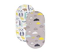 Odot Drap Housse pour Lit de Bébé, Draps Housses Enfants Coton Respirant Douce Extensible Protège Matelas pour Fille et Garçon, Lit Bébé, Lit Parapluie, Berceau (2pcs,4)