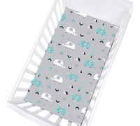Odot Drap Housse pour Lit de Bébé, Draps Housses Enfants imprimé Respirant Douce Extensible Protège Matelas pour Fille et Garçon, Lit Bébé, Berceau, Lit Parapluie (97x61cm,Éléphant)