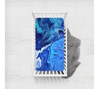 Odot Drap Housse pour Lit de Bébé, Grain de Pierre Marbre Imprimé 3D Housse de Matelas pour Bébé Drap Housse Douce pour Lit Parapluie et Berceau Draps Housses Enfants (Bleu royal,90x140cm)