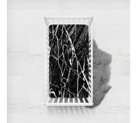 Odot Drap Housse pour Lit de Bébé, Grain de Pierre Marbre Imprimé 3D Housse de Matelas pour Bébé Drap Housse Douce pour Lit Parapluie et Berceau Draps Housses Enfants (Noir,140x70cm)