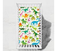 Odot Drap Housse pour Lit de Bébé, Impression de Dinosaure Draps Housses Enfants Respirant Douce Extensible Protège Matelas pour Lit Bébé, Berceau, Lit Parapluie (Plante,80x160 cm)