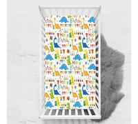 Odot Drap Housse pour Lit de Bébé, Impression de Dinosaure Draps Housses Enfants Respirant Douce Extensible Protège Matelas pour Lit Bébé, Berceau, Lit Parapluie (Anniversaire,70x140 cm)