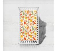 Odot Drap Housse pour Lit de Bébé, Motif Dinosaure Housse de Matelas pour Bébé Drap Housse Respirant Douce pour Lit Parapluie et Berceau Draps Housses Enfants (Floral,90x140cm)