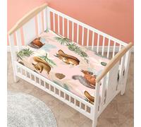 Odot Drap Housse pour Lit de Bébé, Motif Écureuil 3D Housse de Matelas pour Bébé Drap Housse Respirant Douce pour Lit Parapluie et Berceau Draps Housses Enfants (Cônes de Pin,70x140 cm)