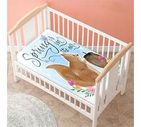 Odot Drap Housse pour Lit de Bébé, Motif Écureuil 3D Housse de Matelas pour Bébé Drap Housse Respirant Douce pour Lit Parapluie et Berceau Draps Housses Enfants (Écureuil brun,70x140 cm)