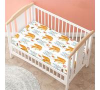 Odot Drap Housse pour Lit de Bébé, Motif Écureuil 3D Housse de Matelas pour Bébé Drap Housse Respirant Douce pour Lit Parapluie et Berceau Draps Housses Enfants (Floral,70x140 cm)