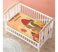 Odot Drap Housse pour Lit de Bébé, Motif Écureuil 3D Housse de Matelas pour Bébé Drap Housse Respirant Douce pour Lit Parapluie et Berceau Draps Housses Enfants (Feuilles d'érable,60x120 cm)