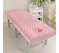 Odot Drap Housse Table de Massage avec Trou Doux Réutilisable Serviette Couverture De Lit de Beauté Couvre-Lit De Massage Drap Housse pour Spa Beauté Salon Visage, Chaud Velours (Rose,70x185cm)