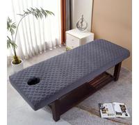 Odot Drap Housse Table de Massage avec Trou Doux Réutilisable Serviette Couverture De Lit de Beauté Épais Couvre-Lit de Massage Drap Housse pour Spa Beauté Salon Visage (Gris,70x185cm)
