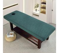 Odot Drap Housse Table de Massage avec Trou Lavable Réutilisable Serviette Couverture De Lit de Beauté Doux Matelassé Couvre-Lit de Massage Drap Housse pour Spa Beauté (Vert,60x180cm)
