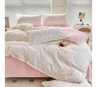 Odot Floral Parure de Lit 4 Pieces,Ensemble de Literie avec Housses de Couettes, Drap Plat et Taies D'oreillers, Set de Housse de Couette pour 1~2 Personnes (180x220cm,Floral)