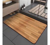 Odot Grain de Bois Simple Tapis Salle de Bain Absorbant Diatomite, Tapis de Bain Antidérapant Séchage Rapide Doux pour Entrée, Baignoire, Porte d'entrée, Chevet, Canapé, Salon (Marron 3,60x90cm)