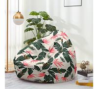 Odot Gros Pouf Chambre Ado sans Remplissage, Plante Coton et Lin Housse Pouf Exterieur Pouffe Salon Canapé Housse de Pouf Poire Enfant Fauteuil Pouf Adulte (70x80cm,187)