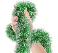 Odot Guirlande de de Noel Sapin 4/6/8 pcs 2 m Guirlandes Tinsel Métallique Brillante Decoration de Noël à Suspendre pour Sapin, Couronne, Cheminée, Fenêtre, Mur, Porte, Fête (Vert,4 pièces)